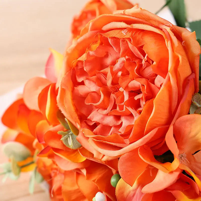 Artificial silk rose bouquet for home decoration - vue 3 sur 16