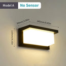 Outdoor LED wall light with automatic motion sensor