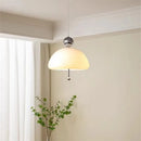 Milky white glass flower pendant light Bauhaus style