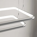 Modern LED square pendant chandelier with pearl finish for home