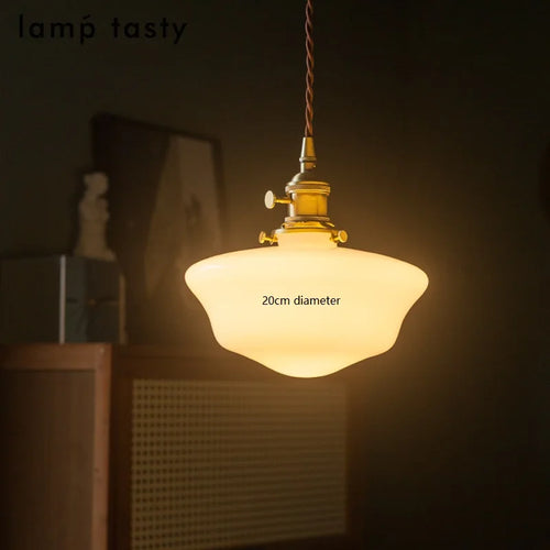 Iwhd modern Nordic style glass and copper LED pendant light - vue 27 sur 28