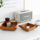 Leather storage box for keys and cosmetics