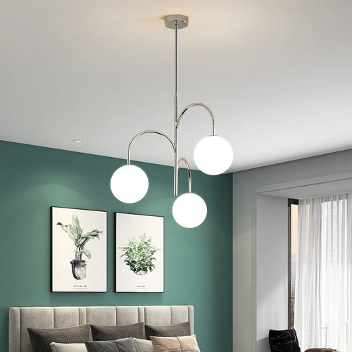 Modern iron and glass chandelier for interior decoration - vue 5 sur 7