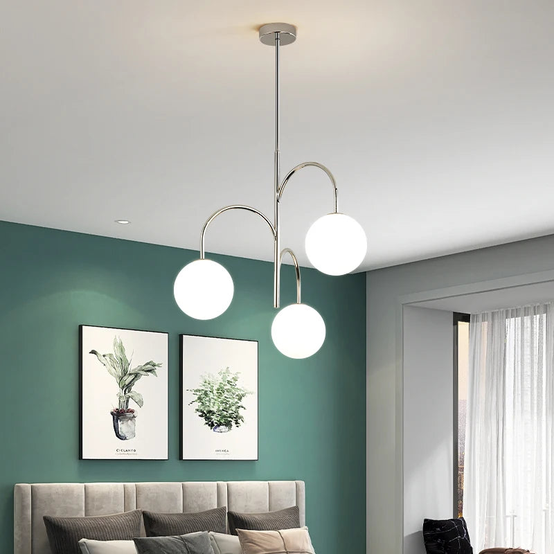 Modern iron and glass chandelier for interior decoration - vue 4 sur 7