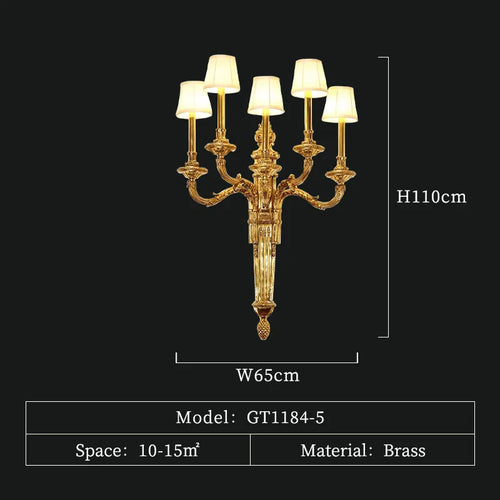 Copper wall light rococo style - vue 8 sur 7