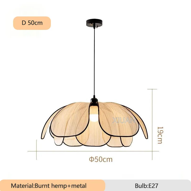 Handmade abaca retro French style LED chandelier