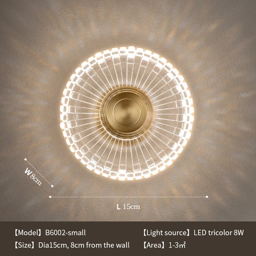 Copper and acrylic LED wall light nordic interior decoration