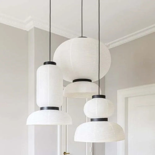Danish design rice paper pendant light for interior decor - vue 2 sur 9