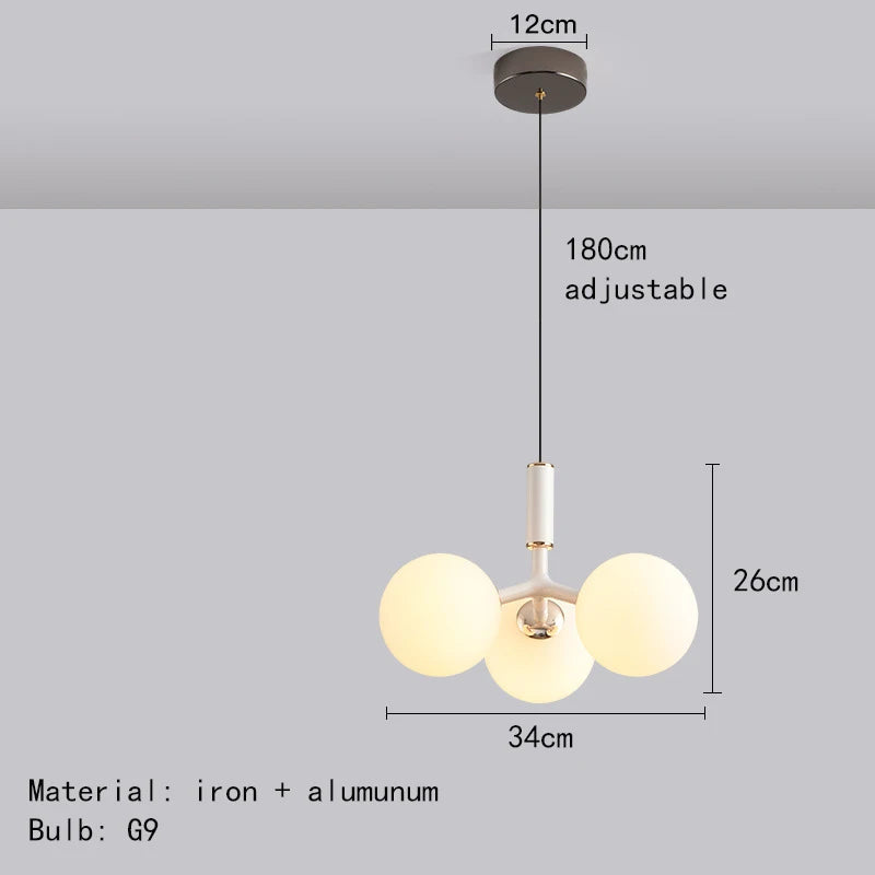Glass pendant light for modern kitchen and restaurant lighting