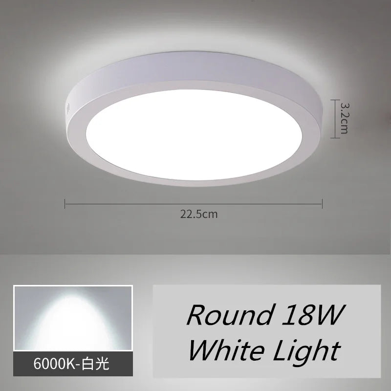 Square LED ceiling light surface mounted cool white - vue 9 sur 14