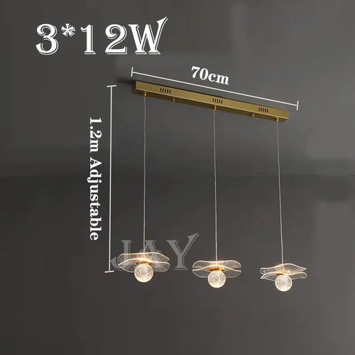 Customisable modern lotus leaf crystal pendant light - vue 13 sur 13