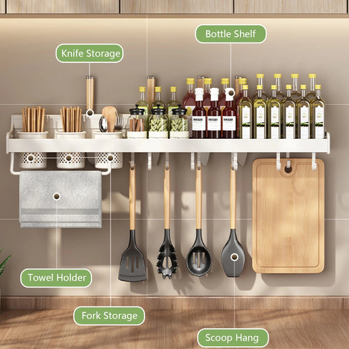 wall-mounted storage rack for spices and utensils - vue 3 sur 12