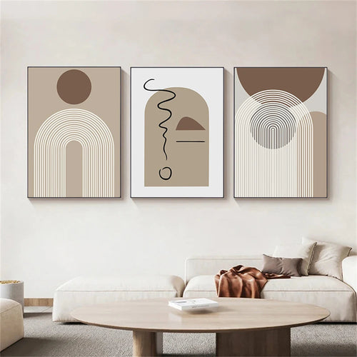 modern boho geometric abstract painting for interior decoration
