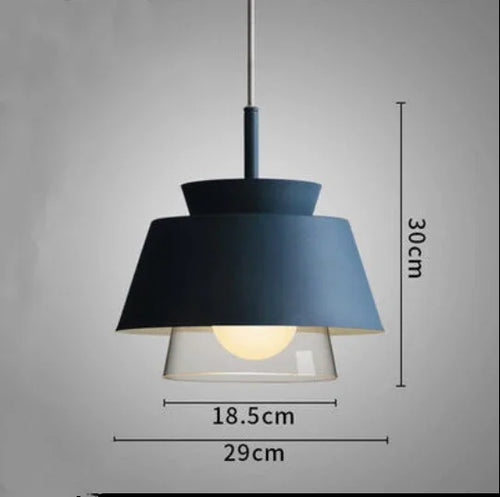 Nordic style glass and iron pendant light for decorative interiors - vue 10 sur 13