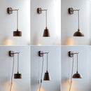 Modern nordic walnut wood LED wall light wabi-sabi