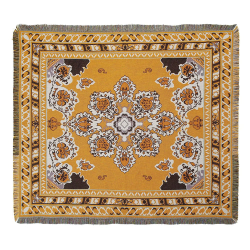 Bohemian landscape throw blanket pastoral style living room