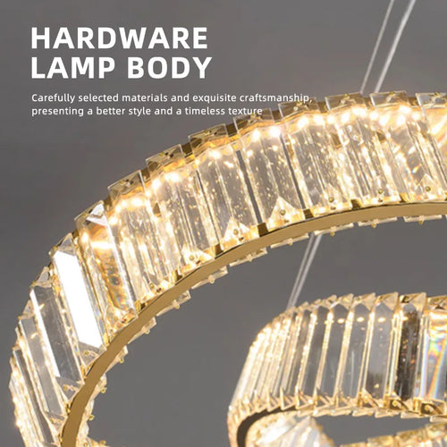 Modern minimalist spiral crystal LED pendant chandelier - vue 5 sur 9