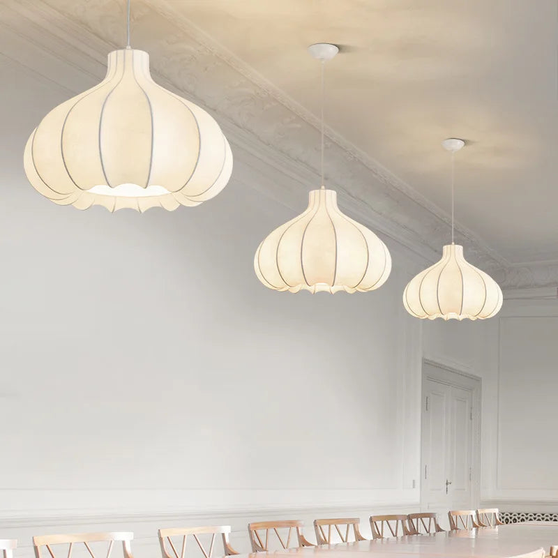 Retro silk pendant light for creative elegant decor