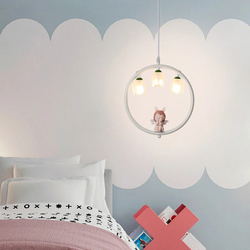 Cute pendant light for modern little girl's bedroom - vue 5 sur 12