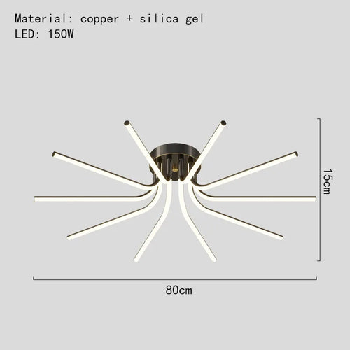 Modern minimalist LED chandelier for versatile indoor lighting - vue 9 sur 12