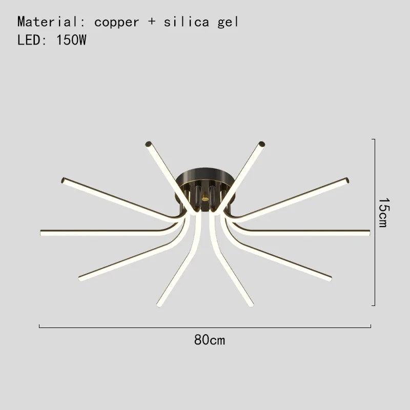 Modern minimalist LED chandelier for versatile indoor lighting - vue 8 sur 12
