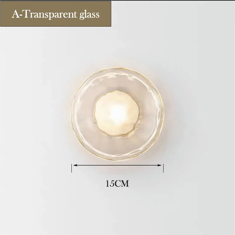 Modern minimalist glass LED wall light for interior decoration