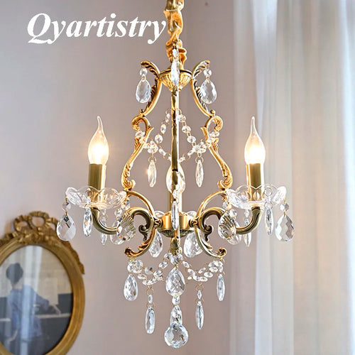 Elegant retro chandelier with crystal beads loft decor