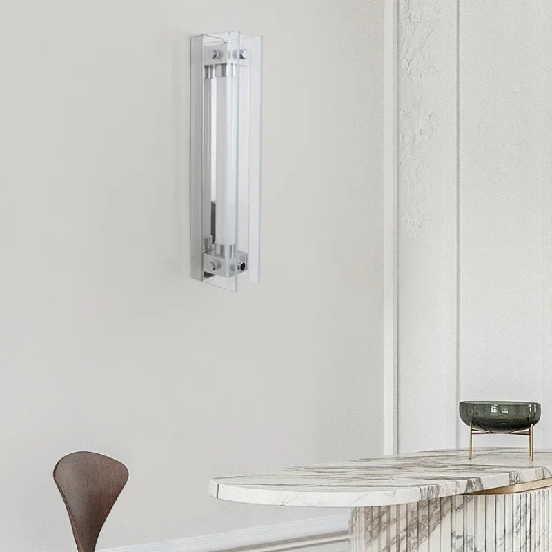 Modern aluminium and glass artistic design wall light