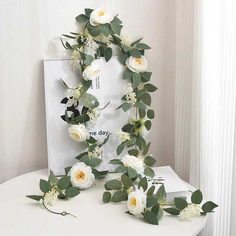 Artificial silk rose decorative vine - vue 8 sur 11