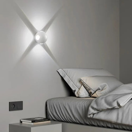 Hemisphere four-way up and down LED wall light 4W for bedside, hallway, home, balcony or garden - vue 4 sur 10