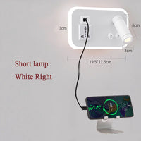 LED bedside wall lamp with USB port and rotary switch