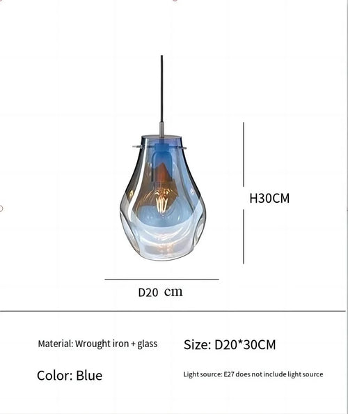 Modern creative nordic LED glass pendant light macaron style - vue 11 sur 10