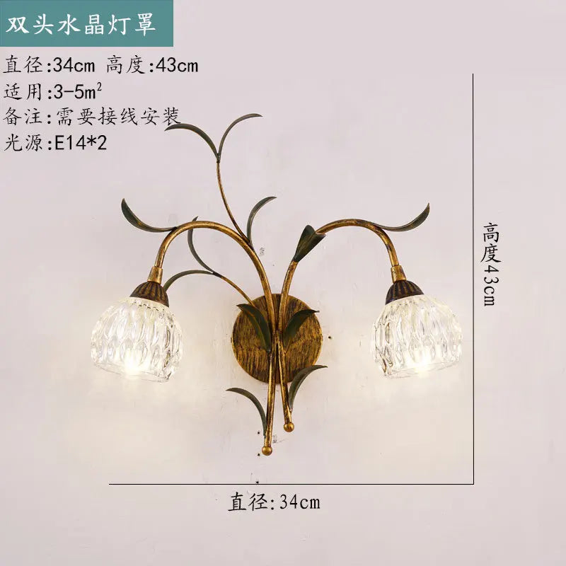 Antique iron wall light American retro style for hotel projects - vue 10 sur 12