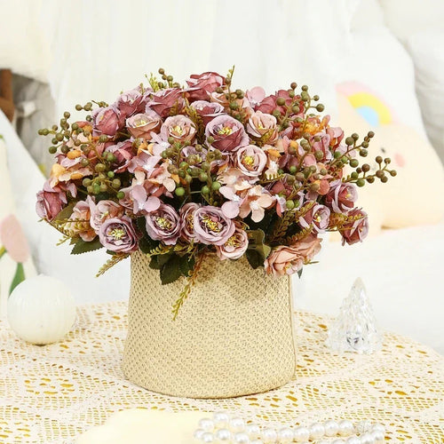 Silk artificial rose bouquet for Valentine's Day - vue 4 sur 12