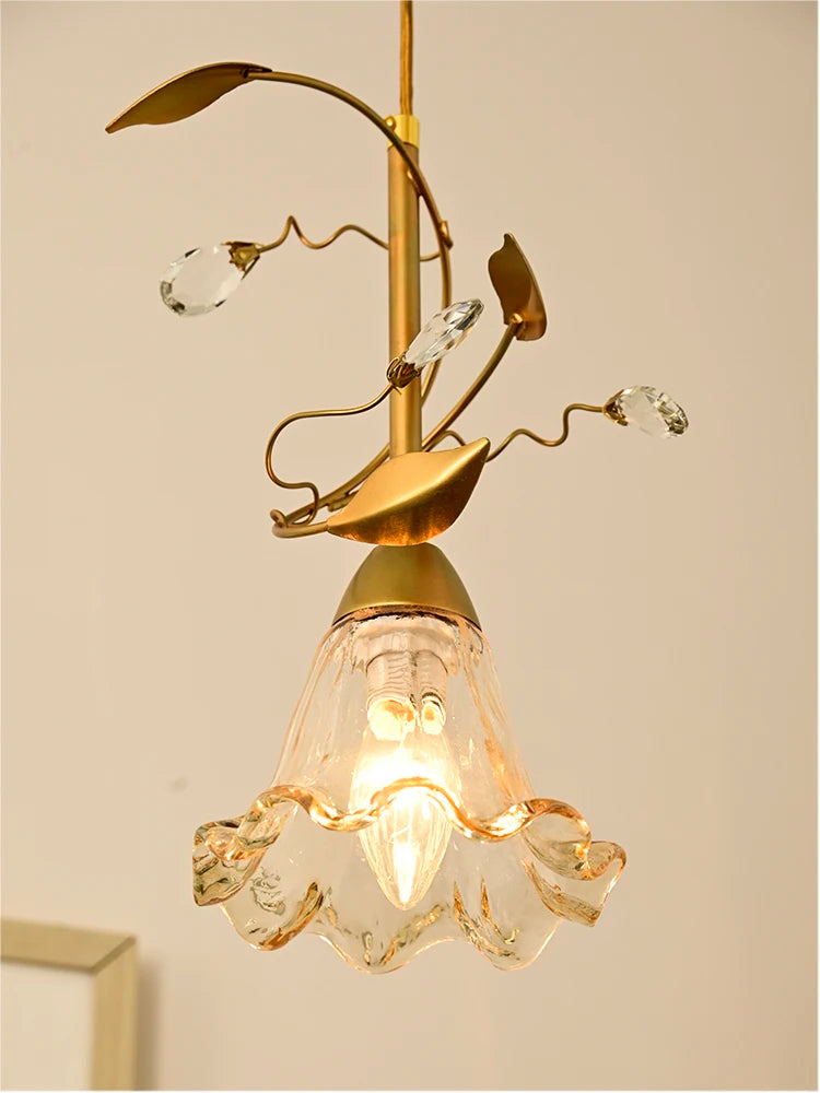 Glass LED chandelier for modern indoor lighting