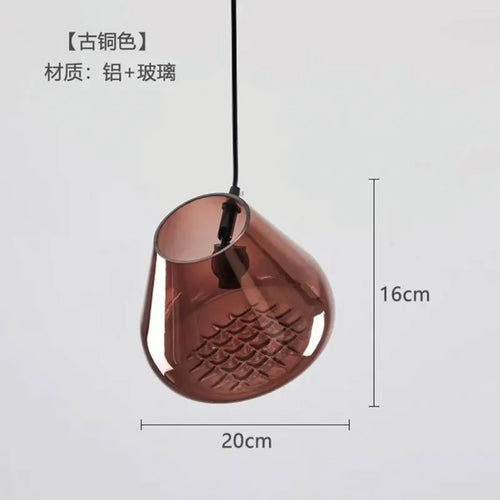 designer glass chandelier for kitchen bar and restaurant - vue 13 sur 13
