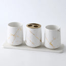 ceramic bathroom set with elegant accessories