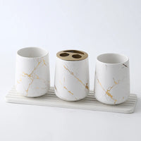 ceramic bathroom set with elegant accessories