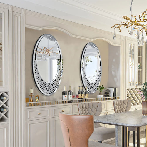 Decorative oval teardrop-shaped mirror for interiors - vue 5 sur 6