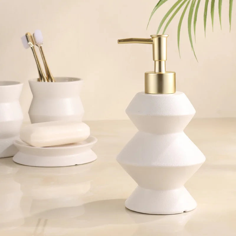 set of 4 ceramic bathroom bottles - vue 3 sur 7