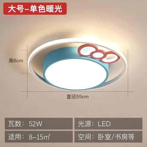 Round LED children's ceiling light with eye protection and soft lighting