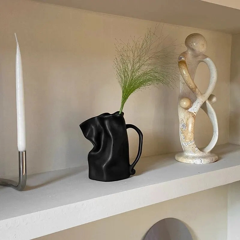 Nordic ceramic vase for handcrafted floral decoration