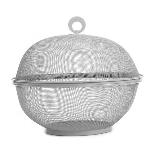 Mesh fruit basket with stainless steel anti-fly lid