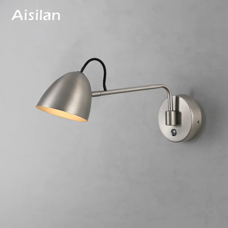 Aisilan LED dimmable swing arm wall light with touch switch for bedside, study or living room - vue 8 sur 8