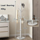 freestanding metal coat rack with 16 hooks and shelves