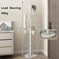 freestanding metal coat rack with 16 hooks and shelves