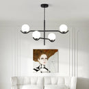 Modern white glass chandelier for an elegant interior