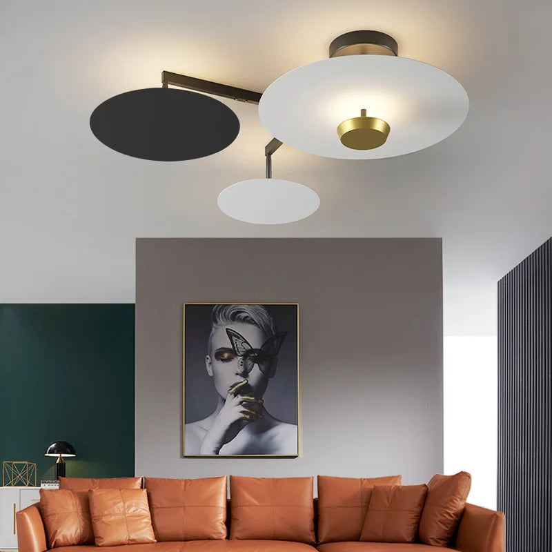 Round chandelier with remote control dimming for art decor living room - vue 5 sur 14