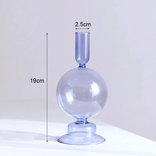 European glass candle holder for decoration and weddings - vue 24 sur 30