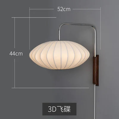 Modern Nelson Ball silk fabric wall light for hotel - vue 9 sur 10